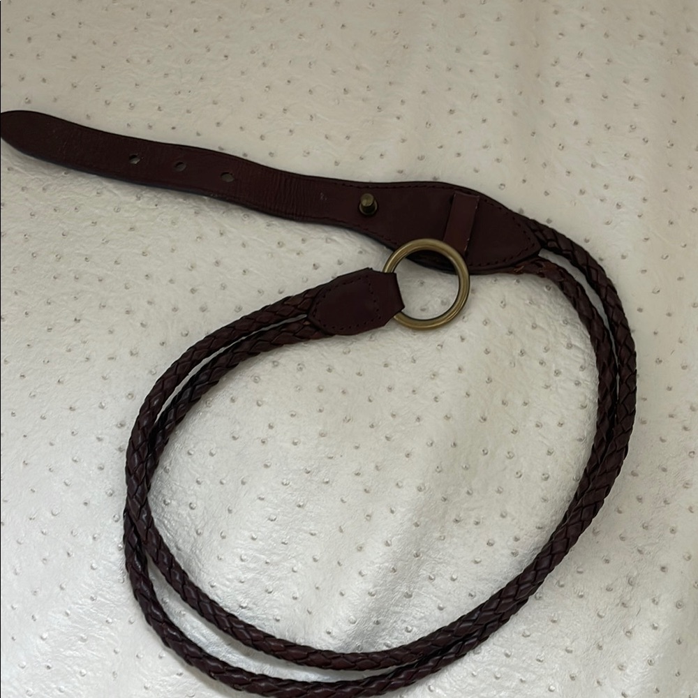 Brooks Brothers Dark Brown Braided Leather Belt